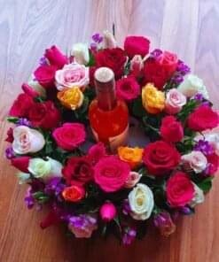 flower-adelaide-rose-wreath-wine
