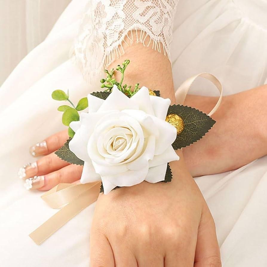Fresh flowers corsages with diamonds band - Image 2