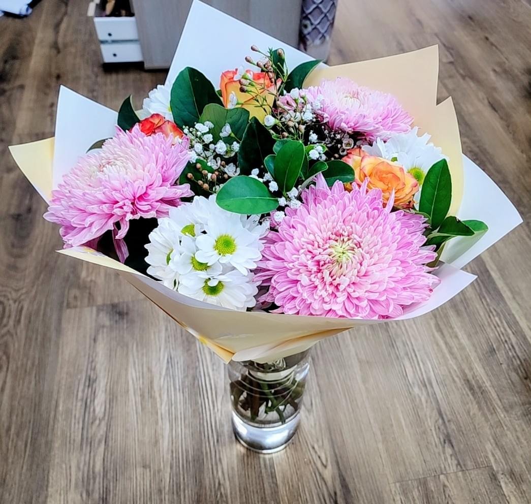 Sunset Lavender & Peach Bouquet - Image 2